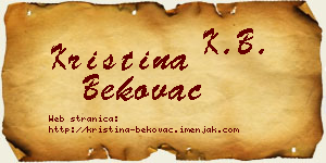Kristina Bekovac vizit kartica